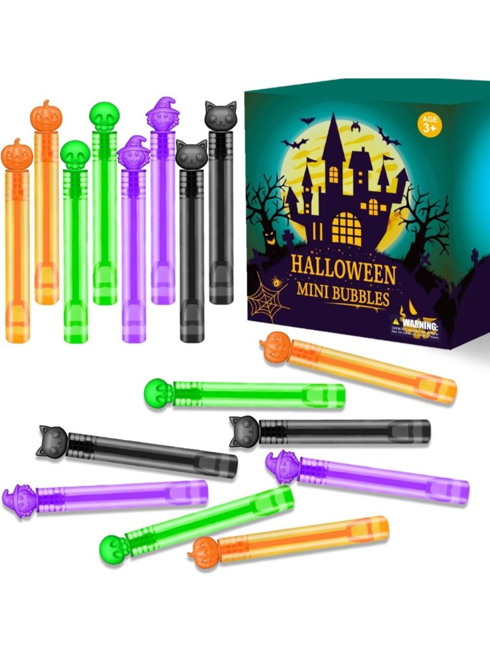 300 PCS Halloween Trick or Treat Mini Bubbles - Fun Toys for Kids & Toddlers